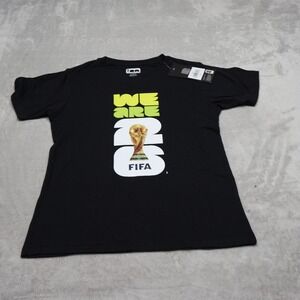 FIFA World Cup 2026 Shirt Womens Small Black Football Fan Gear Graphic $20 NEW